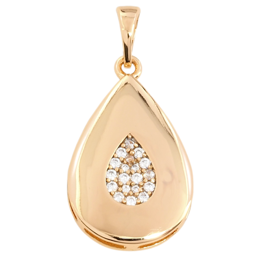 Кулон Xuping Позолота 18K Крапелька з цирконієм для ланцюжка до 5мм фото №1 Кулон Xuping Позолота 18K Крапелька з цирконієм для ланцюжка до 5мм фото №1