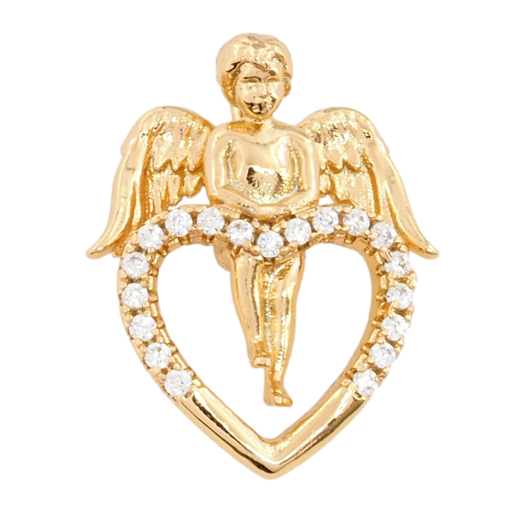 Кулон Xuping Позолота 18K Янголятко з сердечком для ланцюжка до 2мм фото №9 Кулон Xuping Позолота 18K Янголятко з сердечком для ланцюжка до 2мм фото №9