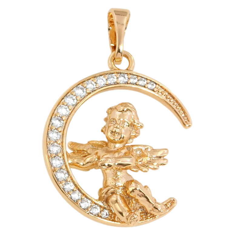 Кулон Xuping Позолота 18K Ангелочек для цепочки до 5мм фото №6 Кулон Xuping Позолота 18K Ангелочек для цепочки до 5мм фото №6