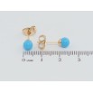 Серьги Xuping Позолота 18K пусеты Голубые шарики ø 5мм фото №2