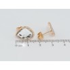 Серьги Xuping Позолота 18K пусеты Ассиметричные с цирконием и черной эмалью фото №2