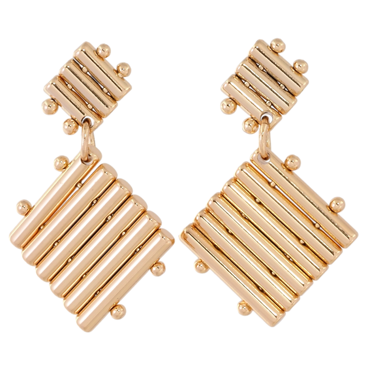 Сережки Xuping Позолота 18K пусети Ромбові підвіски фото №6 Сережки Xuping Позолота 18K пусети Ромбові підвіски фото №6