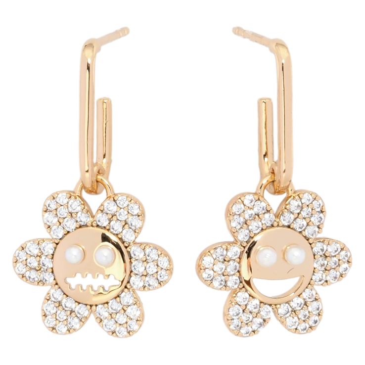 Серьги Xuping Позолота 18K пусеты Ассиметричные цветочки с цирконием фото №9 Серьги Xuping Позолота 18K пусеты Ассиметричные цветочки с цирконием фото №9