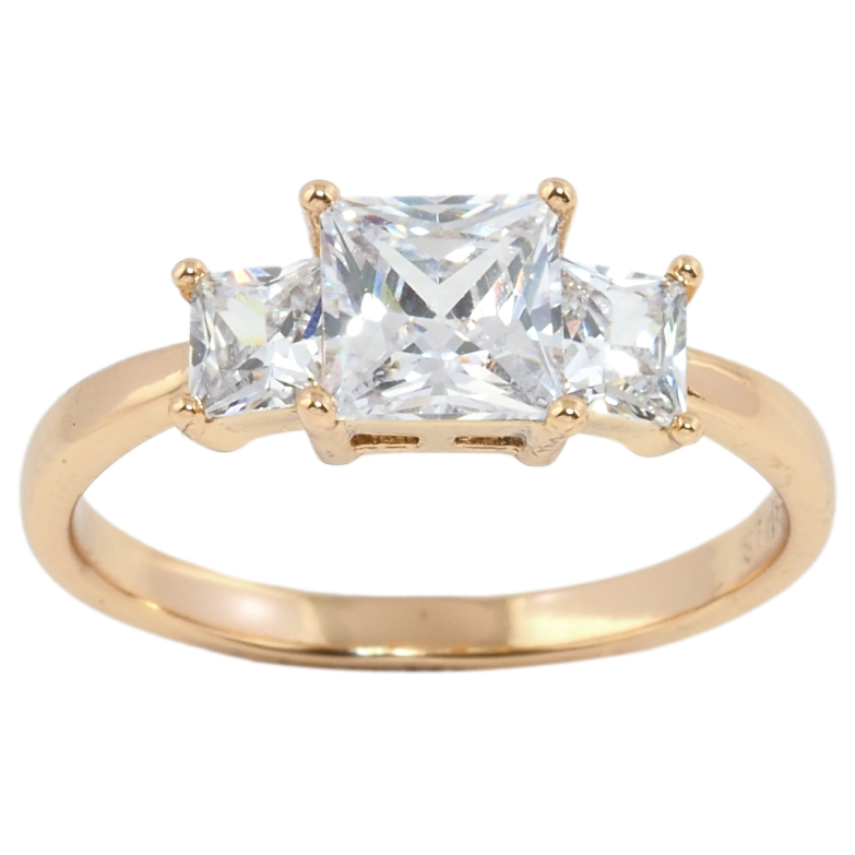 Каблучка Xuping Позолота 18K Три кристали фото №14 Каблучка Xuping Позолота 18K Три кристали фото №14