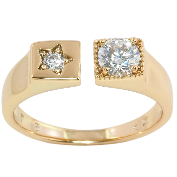 Каблучка Xuping Позолота 18K Фіаніт з зірочкою фото №2 Каблучка Xuping Позолота 18K Фіаніт з зірочкою фото №2