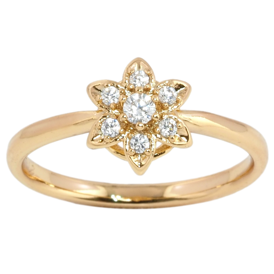 Кольцо Xuping Позолота 18K Цветочек с цирконием фото №1 Кольцо Xuping Позолота 18K Цветочек с цирконием фото №1