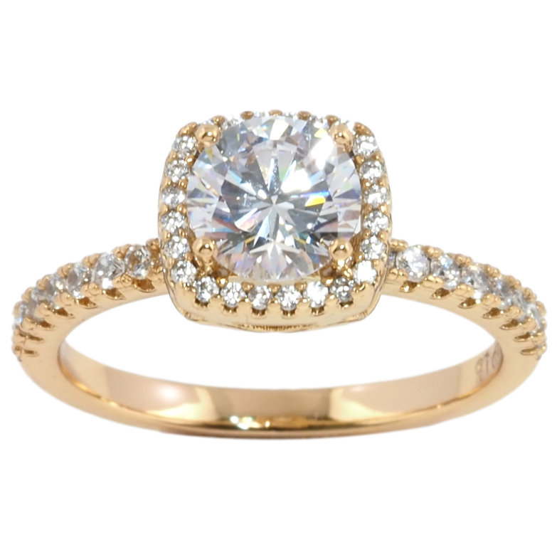 Кольцо Xuping Позолота 18K Фианит в обрамлении циркония фото №2 Кольцо Xuping Позолота 18K Фианит в обрамлении циркония фото №2