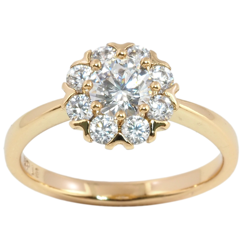 Каблучка Xuping Позолота 18K Кришталева квіточка фото №2 Каблучка Xuping Позолота 18K Кришталева квіточка фото №2