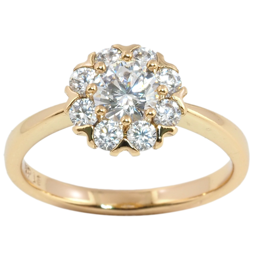 Каблучка Xuping Позолота 18K Кришталева квіточка фото №1 Каблучка Xuping Позолота 18K Кришталева квіточка фото №1