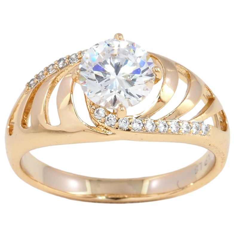 Каблучка Xuping Позолота 18K Різьблений візерунок з фіанітом фото №19 Каблучка Xuping Позолота 18K Різьблений візерунок з фіанітом фото №19