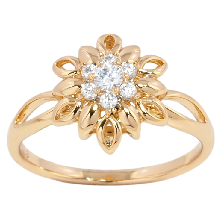 Каблучка Xuping Позолота 18K Квітка з цирконієм фото №9 Каблучка Xuping Позолота 18K Квітка з цирконієм фото №9