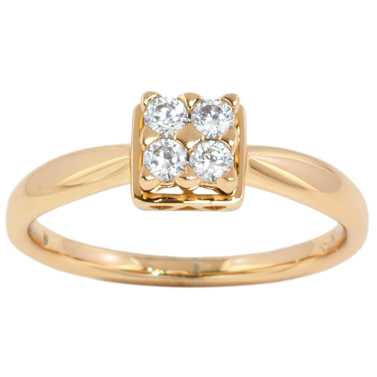 Каблучка Xuping Позолота 18K Чотири кристали фото №11 Каблучка Xuping Позолота 18K Чотири кристали фото №11
