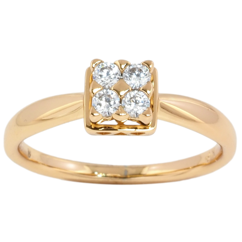 Каблучка Xuping Позолота 18K Чотири кристали фото №1 Каблучка Xuping Позолота 18K Чотири кристали фото №1