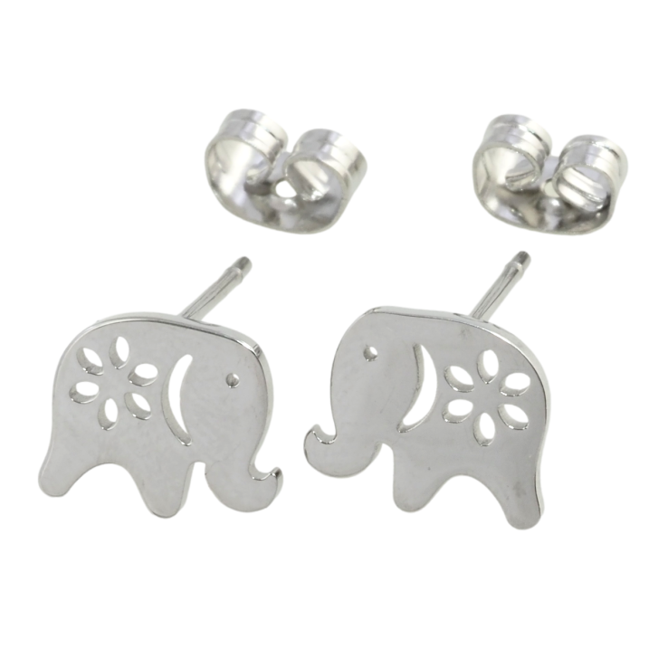 Серьги Xuping TTM Stainless Steel цвет Родий пусеты Слоники фото №22