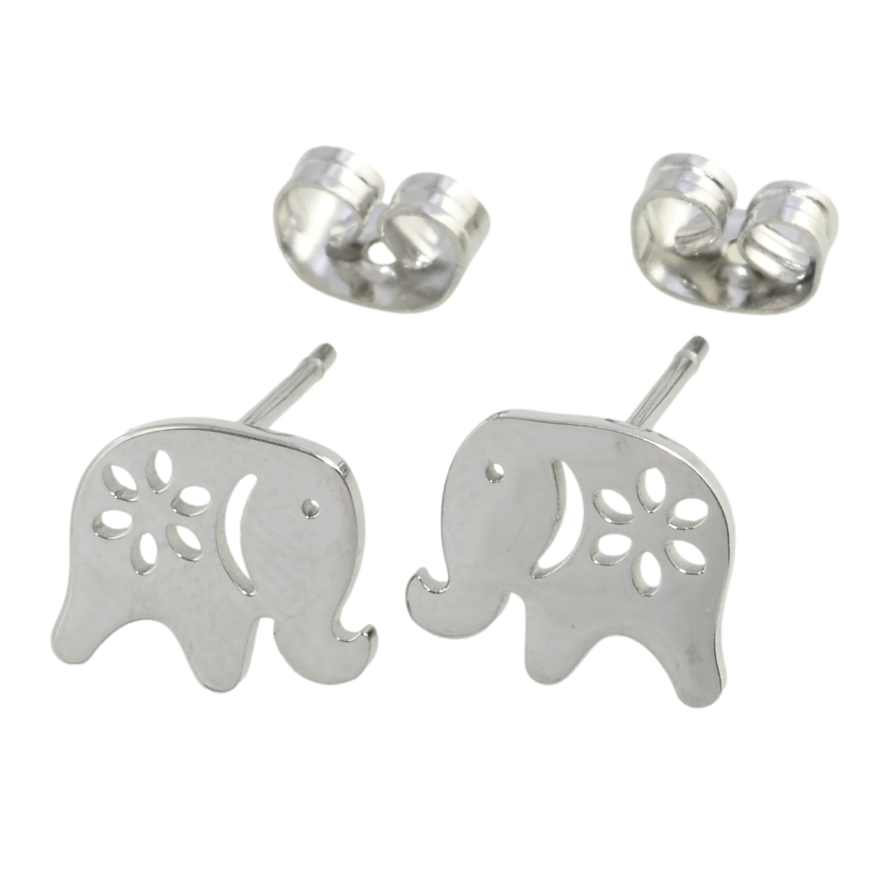 Серьги Xuping TTM Stainless Steel цвет Родий пусеты Слоники фото №1 Серьги Xuping TTM Stainless Steel цвет Родий пусеты Слоники фото №1