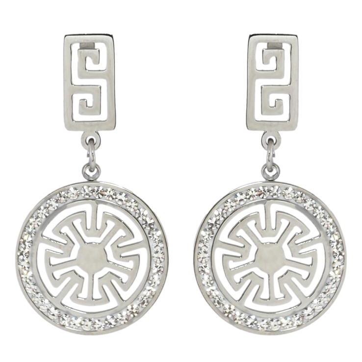 Серьги Xuping TTM Stainless Steel цвет Родий пусеты Декоративные подвески с цирконием фото №17