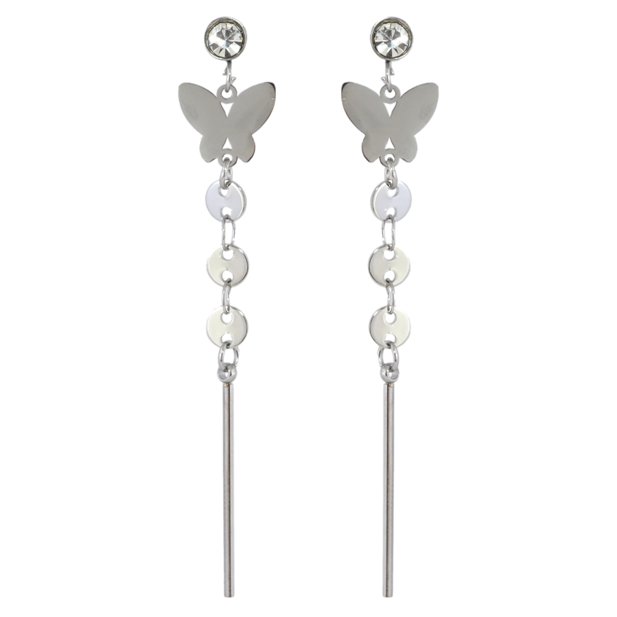 Серьги Xuping TTM Stainless Steel цвет Родий пусеты Бабочки фото №1 Серьги Xuping TTM Stainless Steel цвет Родий пусеты Бабочки фото №1
