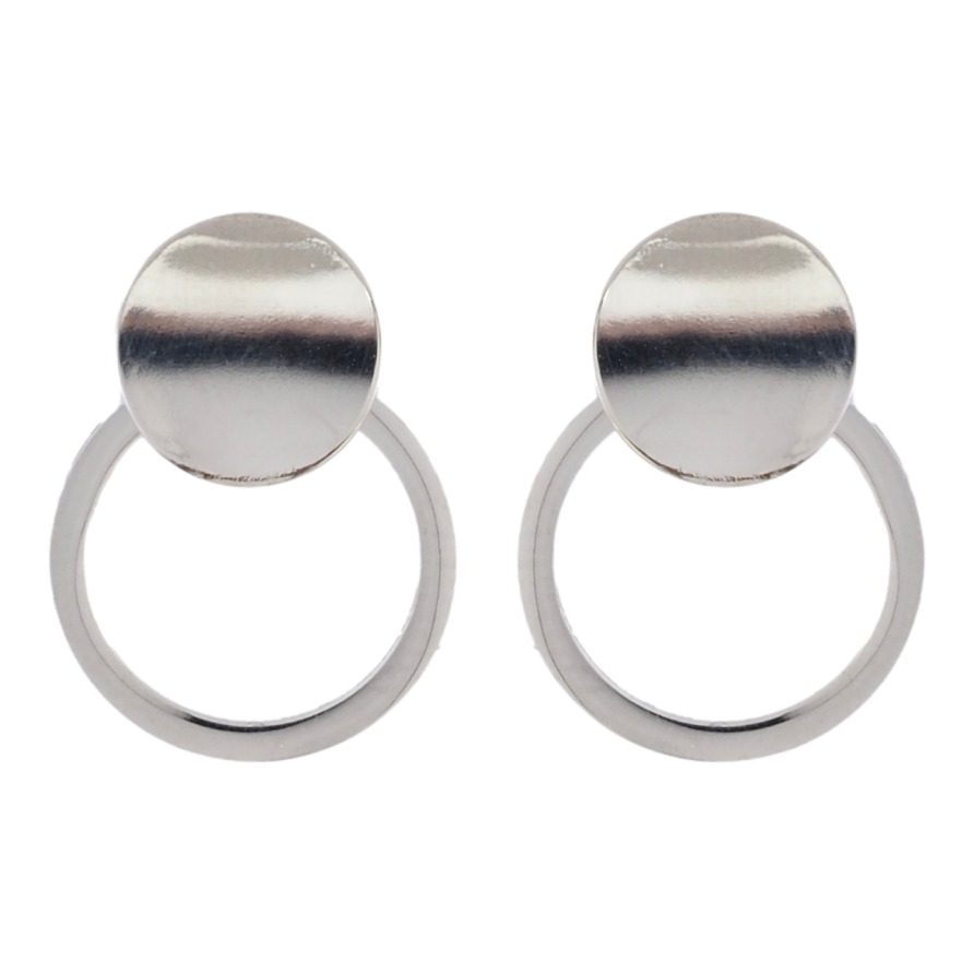 Серьги Xuping TTM Stainless Steel цвет Родий пусеты Круги фото №1 Серьги Xuping TTM Stainless Steel цвет Родий пусеты Круги фото №1