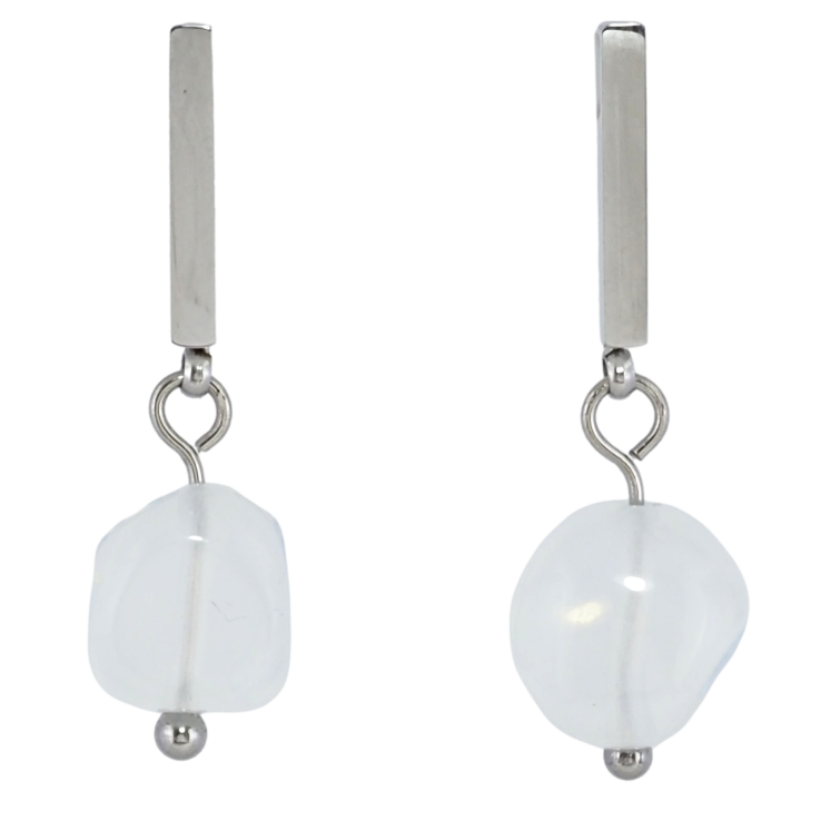 Серьги Xuping TTM Stainless Steel цвет Родий пусеты Подвески с прозрачными бусинами фото №20