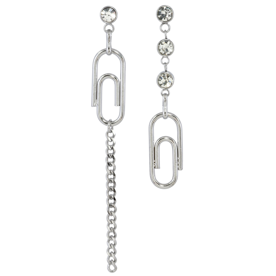 Серьги Xuping TTM Stainless Steel цвет Родий пусеты Ассиметричные подвески скрепки фото №1 Серьги Xuping TTM Stainless Steel цвет Родий пусеты Ассиметричные подвески скрепки фото №1