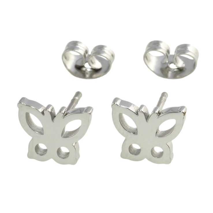 Серьги Xuping TTM Stainless Steel цвет Родий пусеты Бабочки фото №19