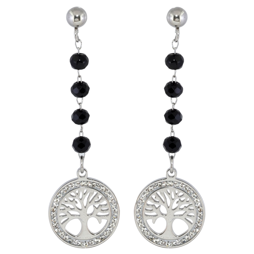 Серьги Xuping TTM Stainless Steel цвет Родий пусеты Древо жизни фото №1 Серьги Xuping TTM Stainless Steel цвет Родий пусеты Древо жизни фото №1