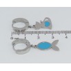 Серьги Xuping TTM Stainless Steel цвет Родий подвески на колечках Ассиметричные рыбка с котиком фото №2 Серьги Xuping TTM Stainless Steel цвет Родий подвески на колечках Ассиметричные рыбка с котиком фото №2