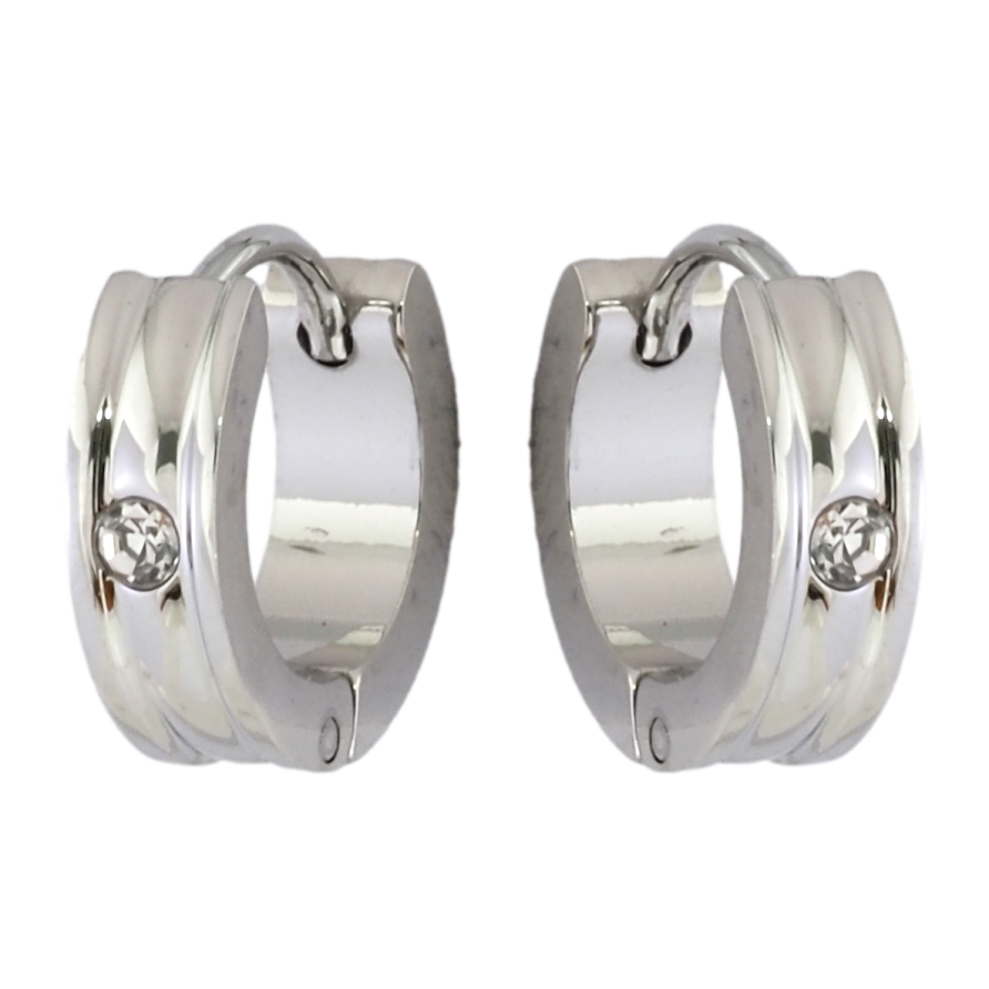 Серьги Xuping TTM Stainless Steel цвет Родий колечки Вставка цирконий фото №1 Серьги Xuping TTM Stainless Steel цвет Родий колечки Вставка цирконий фото №1