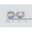 Серьги Xuping TTM Stainless Steel цвет Родий колечки Узор сиреневой эмалью фото №2 Серьги Xuping TTM Stainless Steel цвет Родий колечки Узор сиреневой эмалью фото №2