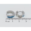 Серьги Xuping TTM Stainless Steel цвет Родий колечки Узор синей эмалью фото №2 Серьги Xuping TTM Stainless Steel цвет Родий колечки Узор синей эмалью фото №2