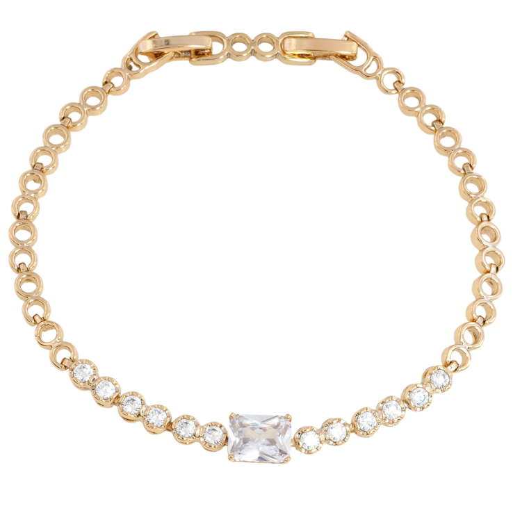 Браслет Xuping Позолота 18K Дорожка циркония размер с доп. замком 17.5,19.5см х 4мм фото №8 Браслет Xuping Позолота 18K Дорожка циркония размер с доп. замком 17.5,19.5см х 4мм фото №8