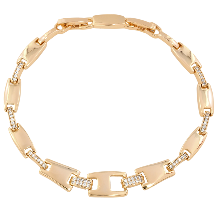 Браслет Xuping Позолота 18K Звенья с цирконием размер с доп. замком 17.5,19.5см х 2-8мм фото №20 Браслет Xuping Позолота 18K Звенья с цирконием размер с доп. замком 17.5,19.5см х 2-8мм фото №20