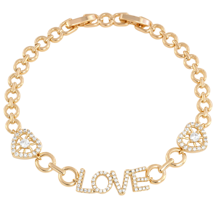 Браслет Xuping Позолота 18K Love размер с доп. замком 17,18.5см х 5мм фото №3