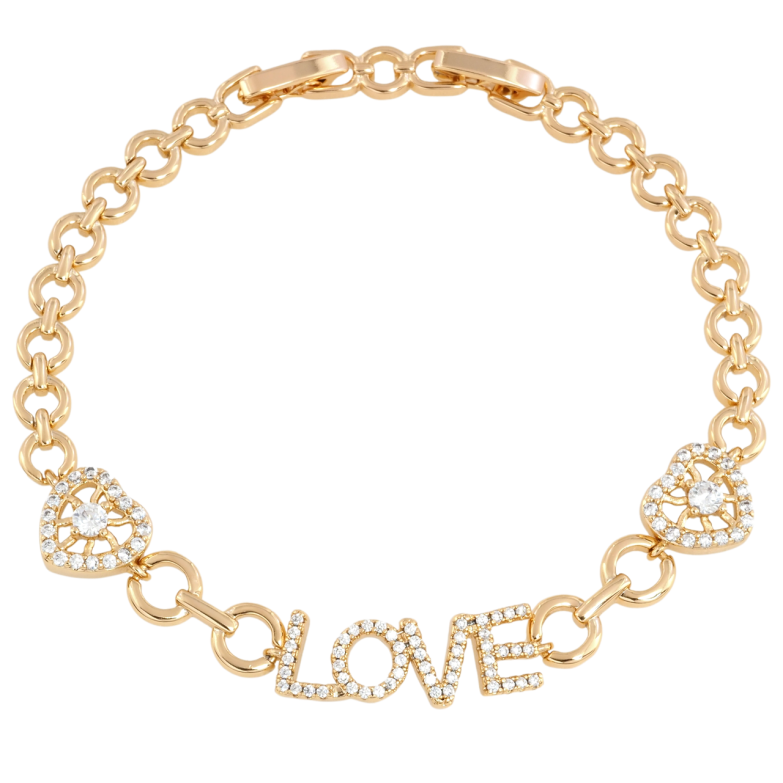 Браслет Xuping Позолота 18K Love розмір з доп. замком 17,18.5см х 5мм фото №3 Браслет Xuping Позолота 18K Love розмір з доп. замком 17,18.5см х 5мм фото №3