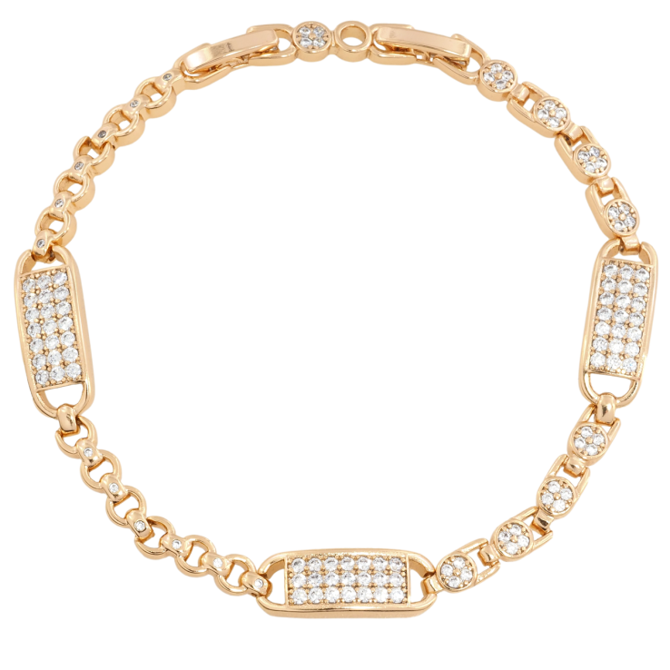 Браслет Xuping Позолота 18K Инкрустация цирконием размер с доп. замком 17.5,19.5см х 4-7мм фото №9 Браслет Xuping Позолота 18K Инкрустация цирконием размер с доп. замком 17.5,19.5см х 4-7мм фото №9