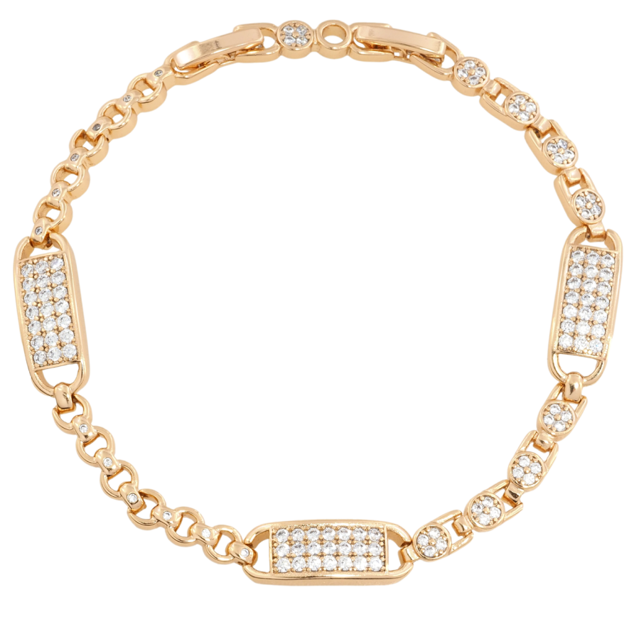 Браслет Xuping Позолота 18K Инкрустация цирконием размер с доп. замком 17.5,19.5см х 4-7мм фото №1 Браслет Xuping Позолота 18K Инкрустация цирконием размер с доп. замком 17.5,19.5см х 4-7мм фото №1