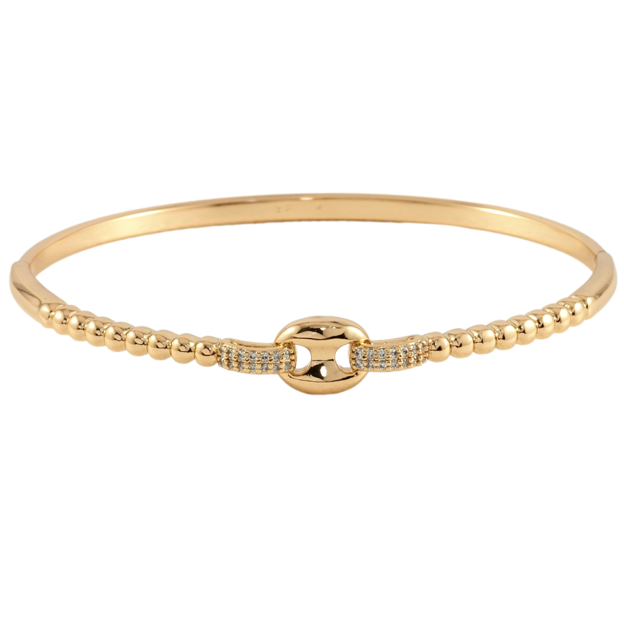 Браслет Xuping Позолота 18K Декоративный узор с цирконием ø 6см фото №1 Браслет Xuping Позолота 18K Декоративный узор с цирконием ø 6см фото №1