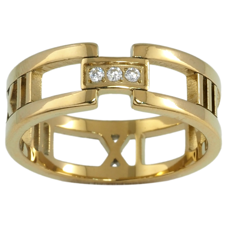 Каблучка Xuping TTM Stainless Steel Колір 14К Візерунок римські цифри з цирконієм» фото №9 Каблучка Xuping TTM Stainless Steel Колір 14К Візерунок римські цифри з цирконієм» фото №9
