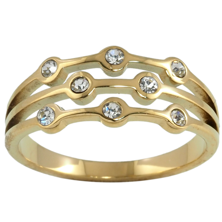 Каблучка Xuping TTM Stainless Steel Колір 14К Візерунок з цирконієм» фото №20
