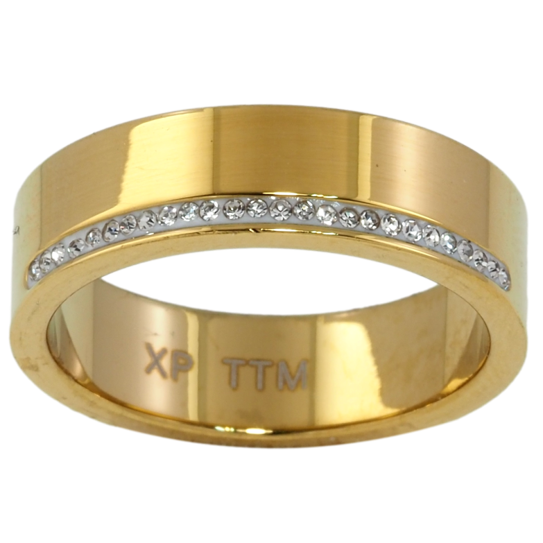 Каблучка Xuping TTM Stainless Steel Колір 14К Доріжка цирконію, шир. 6мм» фото №6 Каблучка Xuping TTM Stainless Steel Колір 14К Доріжка цирконію, шир. 6мм» фото №6