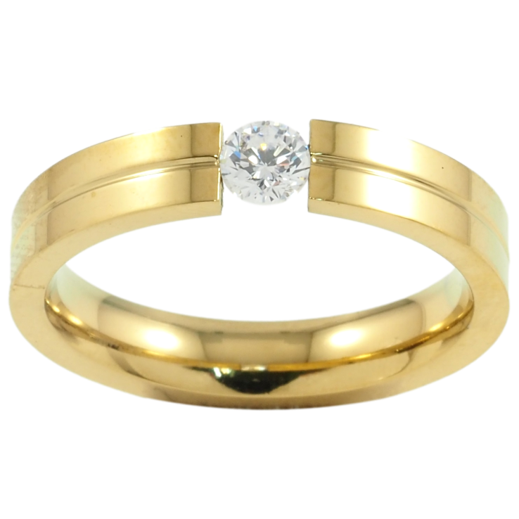 Кольцо Xuping TTM Stainless Steel Цвет 14К Вставка цирконий, шир. 4мм фото №6 Кольцо Xuping TTM Stainless Steel Цвет 14К Вставка цирконий, шир. 4мм фото №6