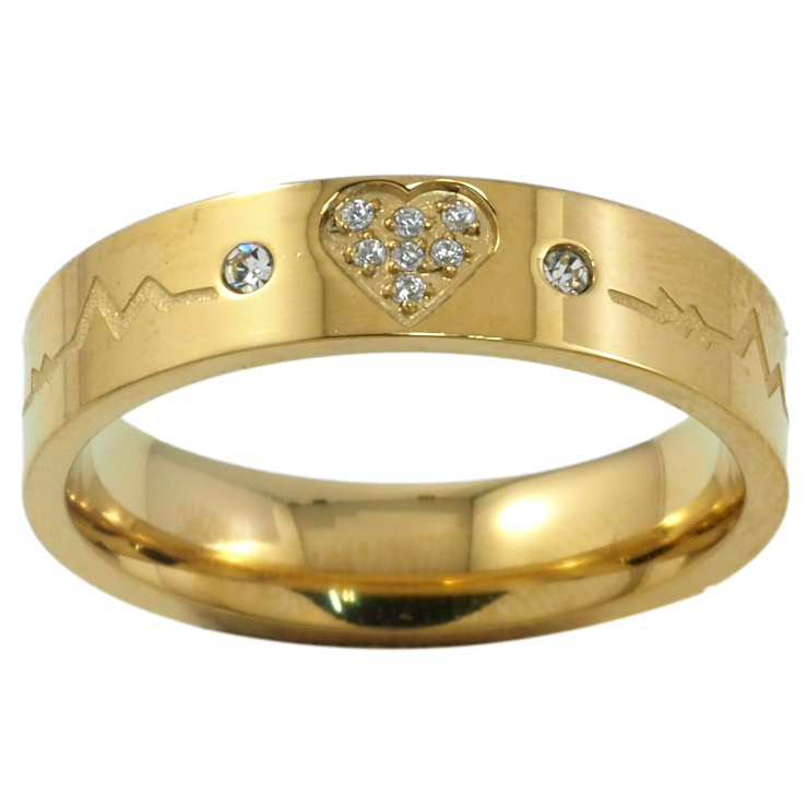 Кольцо Xuping TTM Stainless Steel Цвет 14К Сердечко с цирконием, шир. 5мм фото №12 Кольцо Xuping TTM Stainless Steel Цвет 14К Сердечко с цирконием, шир. 5мм фото №12
