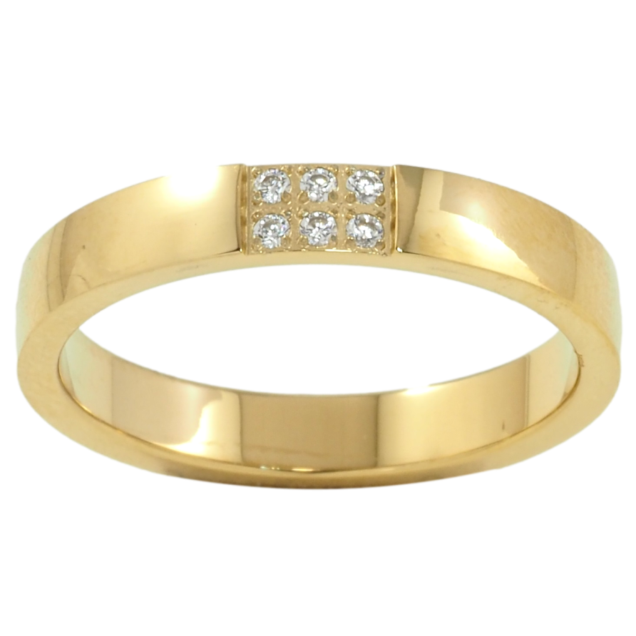 Кольцо Xuping TTM Stainless Steel Цвет 14К Узор с цирконием, шир. 3.5мм фото №1 Кольцо Xuping TTM Stainless Steel Цвет 14К Узор с цирконием, шир. 3.5мм фото №1
