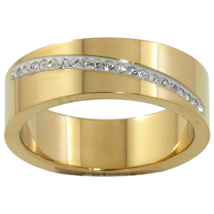 Кольцо Xuping TTM Stainless Steel Цвет 14К Дорожка циркония, шир. 6.5мм фото №15 Кольцо Xuping TTM Stainless Steel Цвет 14К Дорожка циркония, шир. 6.5мм фото №15