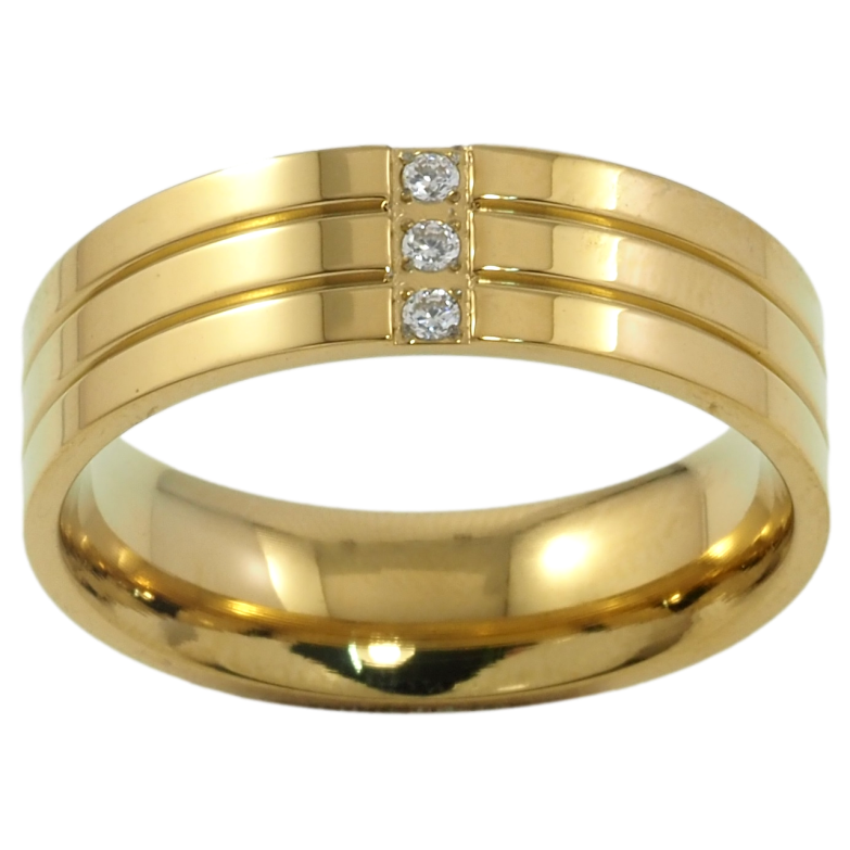 Кольцо Xuping TTM Stainless Steel Цвет 14К Узор с цирконием, шир. 6мм фото №1 Кольцо Xuping TTM Stainless Steel Цвет 14К Узор с цирконием, шир. 6мм фото №1