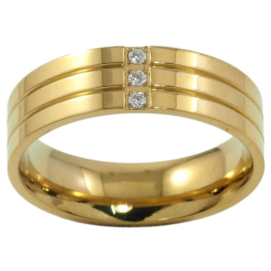 Кольцо Xuping TTM Stainless Steel Цвет 14К Узор с цирконием, шир. 6мм фото №1 Кольцо Xuping TTM Stainless Steel Цвет 14К Узор с цирконием, шир. 6мм фото №1