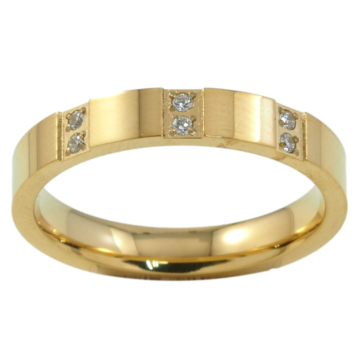 Кольцо Xuping TTM Stainless Steel Цвет 14К Узор с цирконием, шир. 4мм фото №8 Кольцо Xuping TTM Stainless Steel Цвет 14К Узор с цирконием, шир. 4мм фото №8