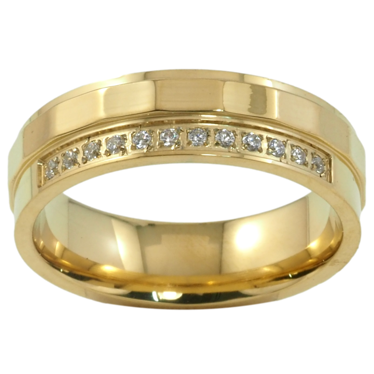 Кольцо Xuping TTM Stainless Steel Цвет 14К Дорожка циркония шир. 6мм фото №25 Кольцо Xuping TTM Stainless Steel Цвет 14К Дорожка циркония шир. 6мм фото №25