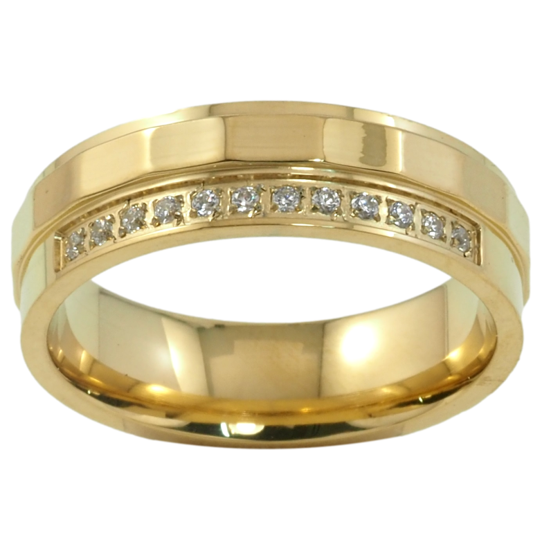 Кольцо Xuping TTM Stainless Steel Цвет 14К Дорожка циркония шир. 6мм фото №4 Кольцо Xuping TTM Stainless Steel Цвет 14К Дорожка циркония шир. 6мм фото №4