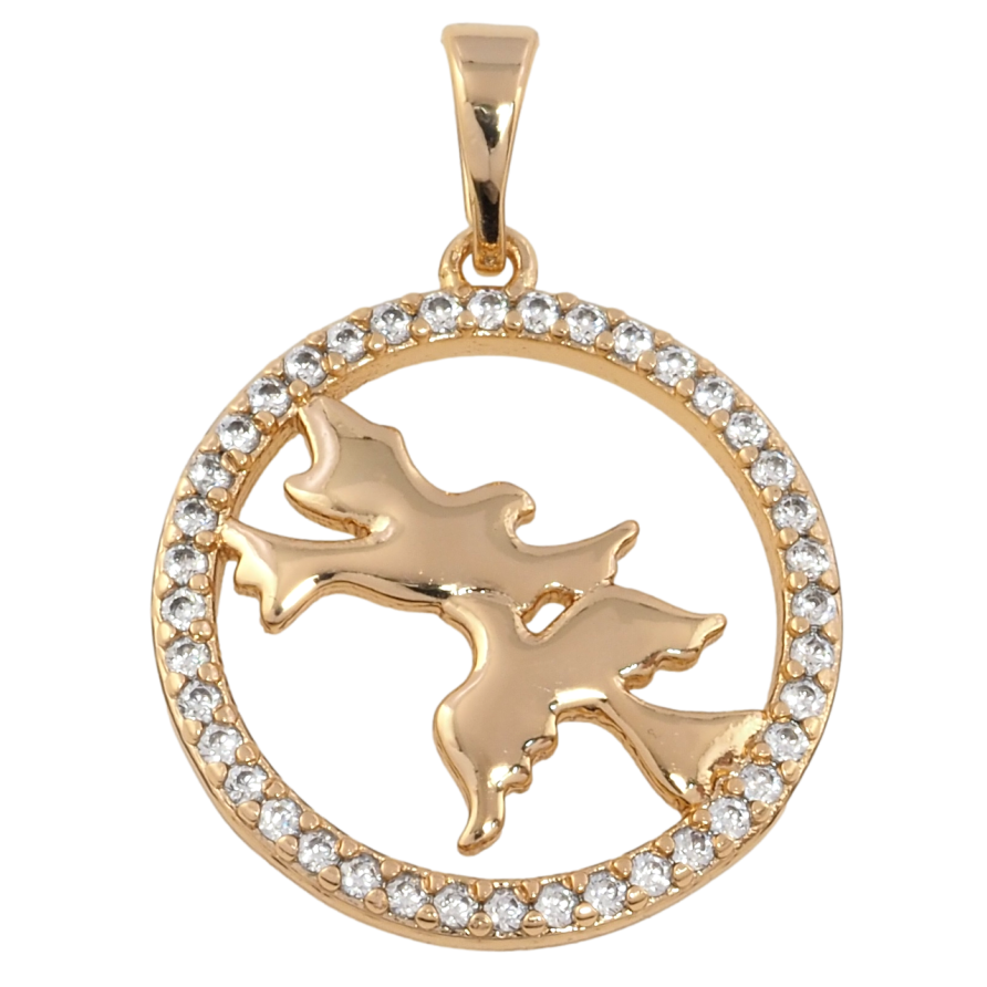 Кулон Xuping Позолота 18K Колечко с цирконием Ведьма на метле для цепочки до 5мм фото №1 Кулон Xuping Позолота 18K Колечко с цирконием Ведьма на метле для цепочки до 5мм фото №1
